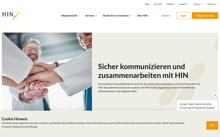 Screenshot of hin.ch