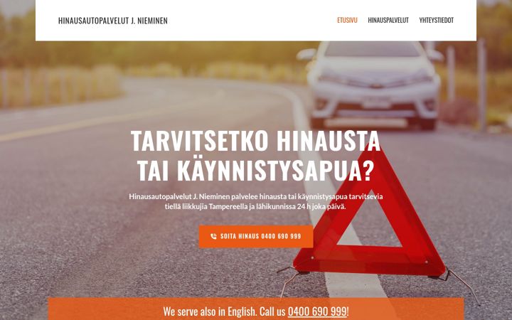 Ekrano kopija hinausnieminen.fi