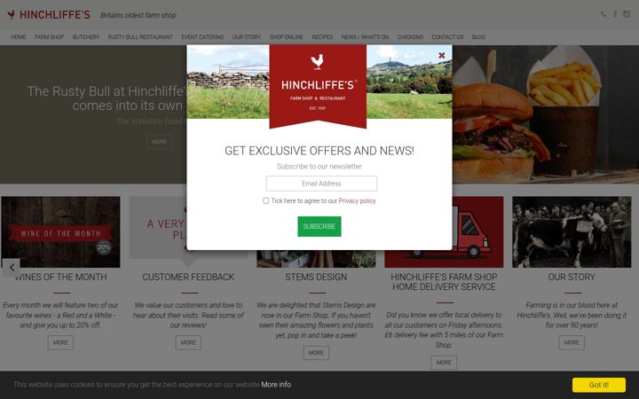 Screenshot of hinchliffes.com