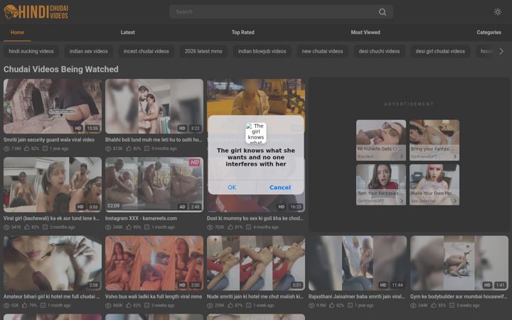 Screenshot του hindichudaivideos.com