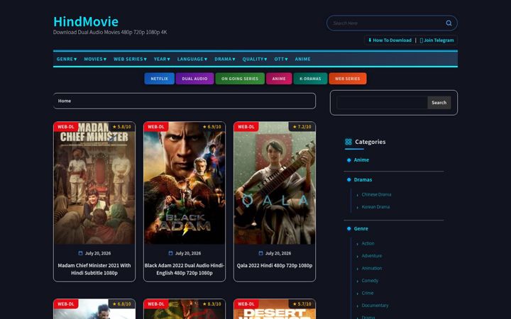 Screenshot of hindmovie.ltd