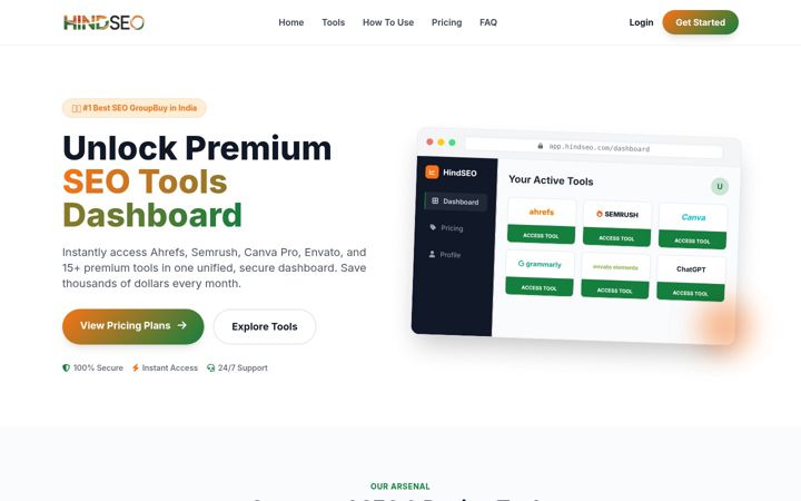 Screenshot of hindseo.com