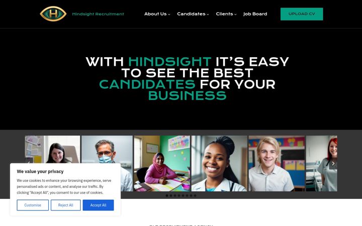 Screenshot of hindsightrecruitment.com