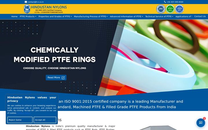 Screenshot of hindustan-nylons.com