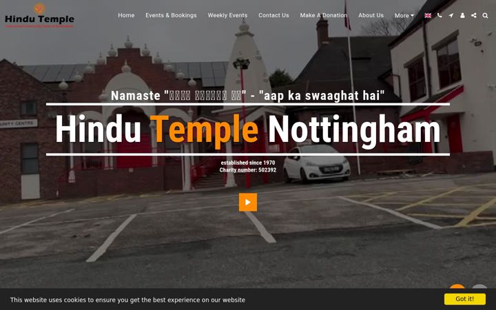 Screenshot of hindutemple.org.uk