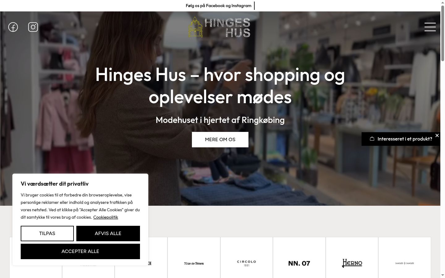 Skärmbild av samtyckesbannern som visades före någon interaktion