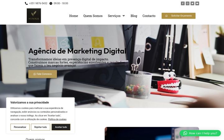 Screenshot of hinnacorp.com