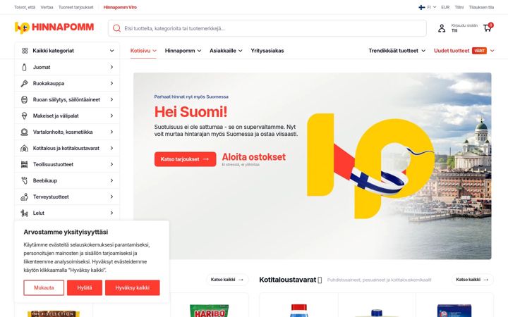 Screenshot of hinnapomm.fi
