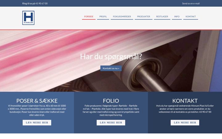 Screenshot of hinnumplast.dk