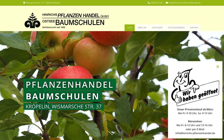 Screenshot of hinrichs-pflanzenhandel.de