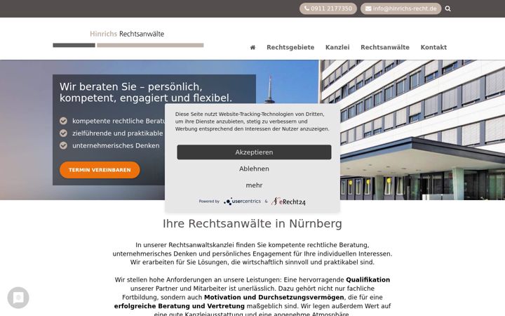 Screenshot of hinrichs-recht.de