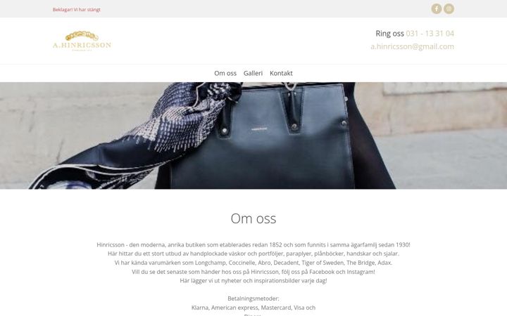 Screenshot of hinricsson.com