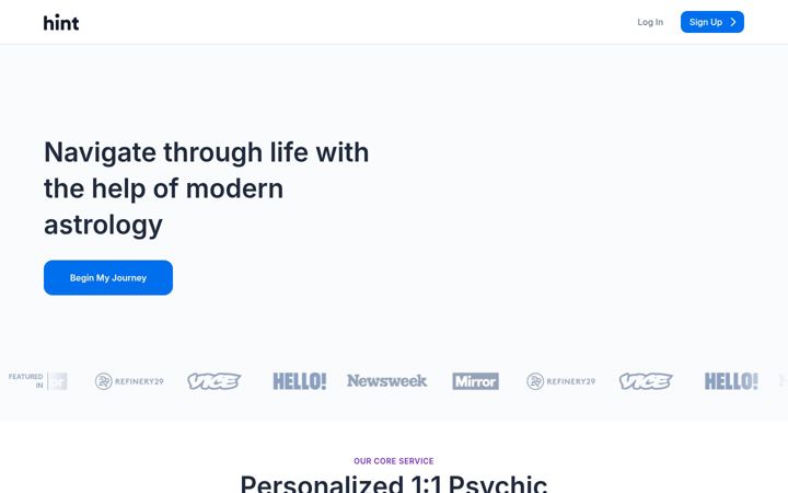 Екранна снимка на hint.app