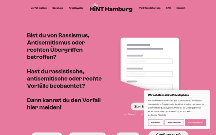 Screenshot of hint.hamburg