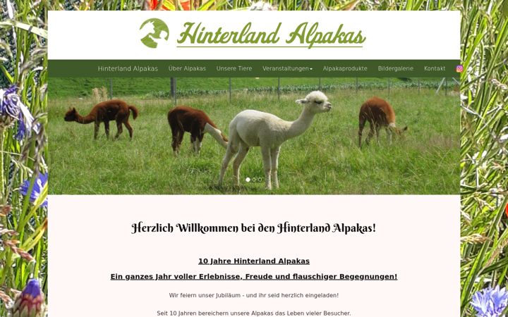Screenshot of hinterland-alpakas.de