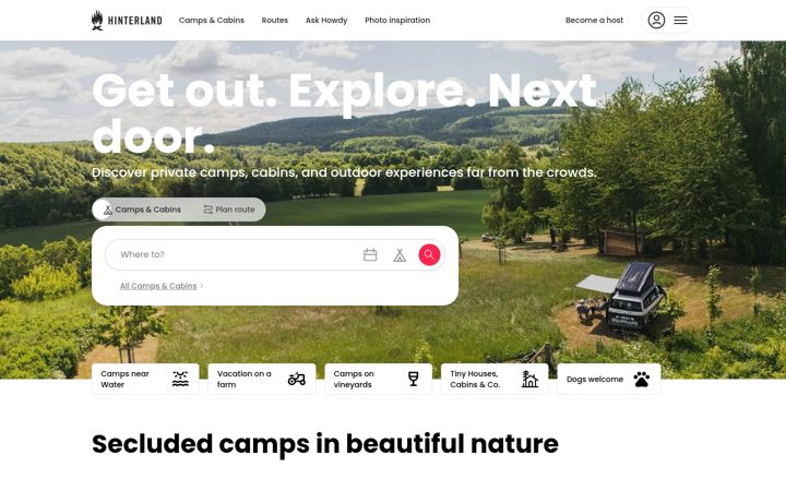 Screenshot of hinterland.camp
