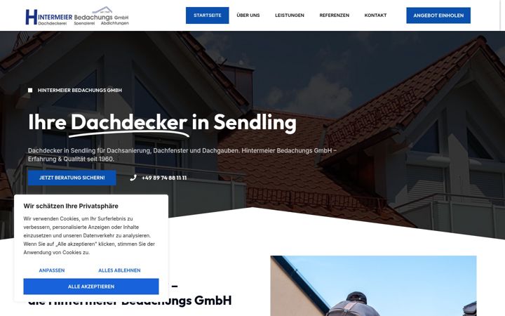 Screenshot of hintermeier-dach.de