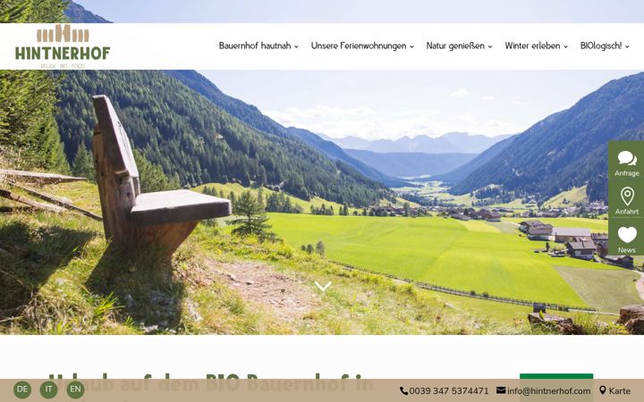 Screenshot of hintnerhof.com