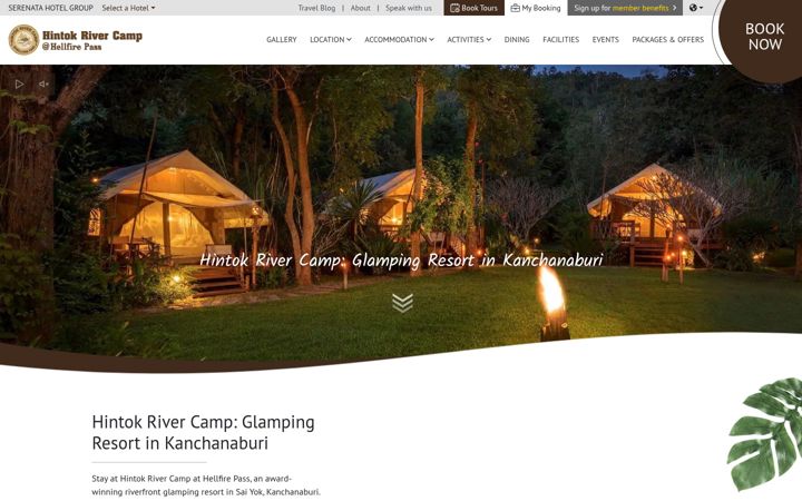 Screenshot of hintokrivercamp.com