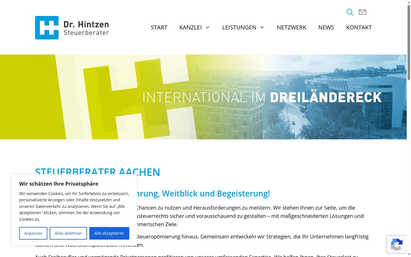 Screenshot of the consent banner shown before any interaction