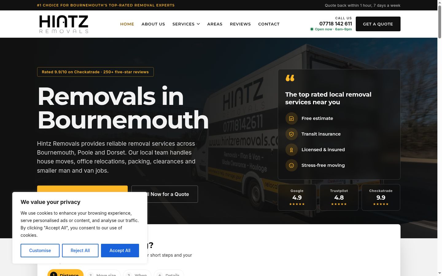 Screenshot of the consent banner shown before any interaction