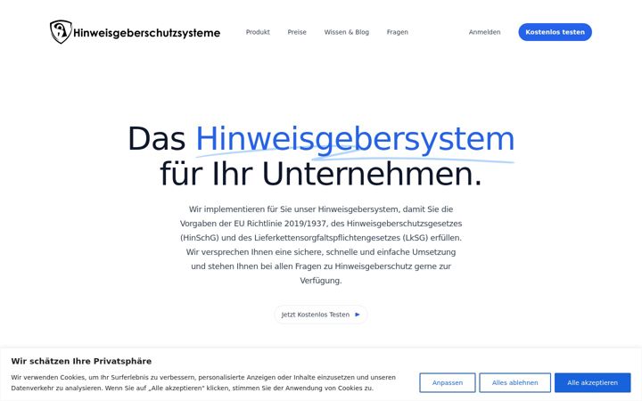 Screenshot of hinweisgeberschutzsysteme.de