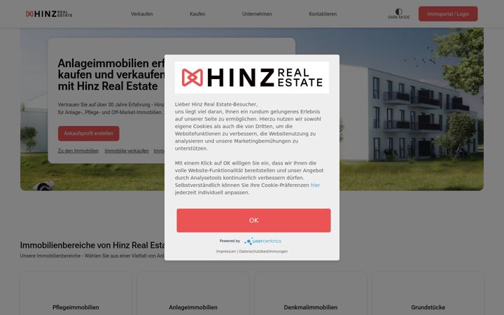 Screenshot of hinz-real-estate.com