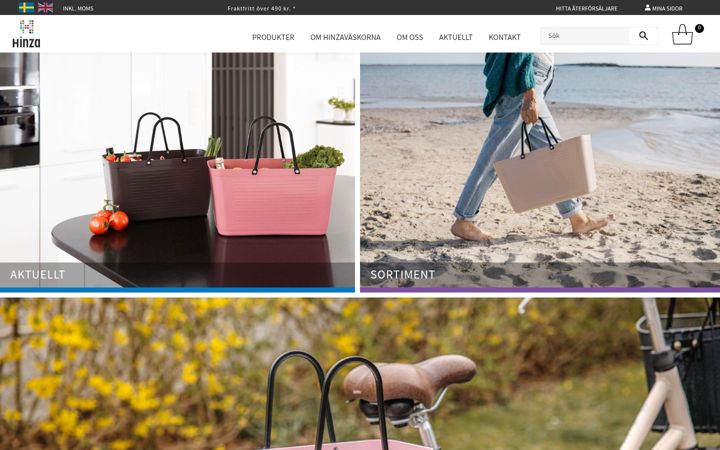 Screenshot of hinza.se