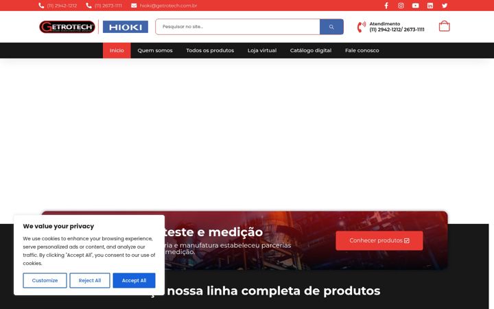 Screenshot of hioki-getrotech.com.br