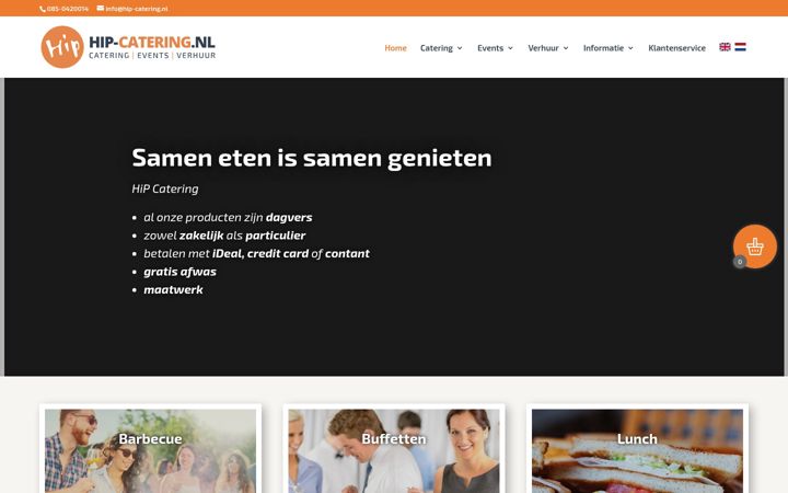 Screenshot of hip-catering.nl