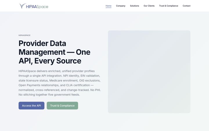 Screenshot of hipaaspace.com