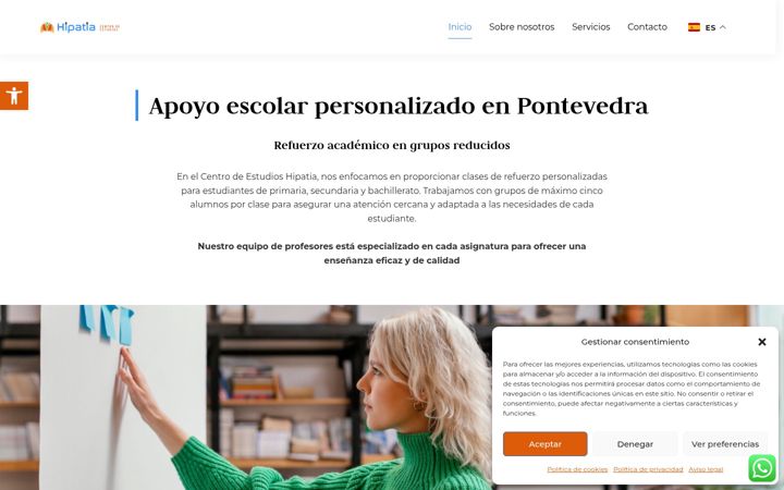 Screenshot of hipatiacentrodeestuios.com