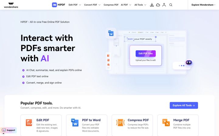 Screenshot of hipdf.com