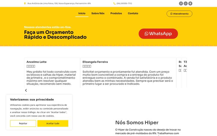 Screenshot of hiperdaconstrucao.com