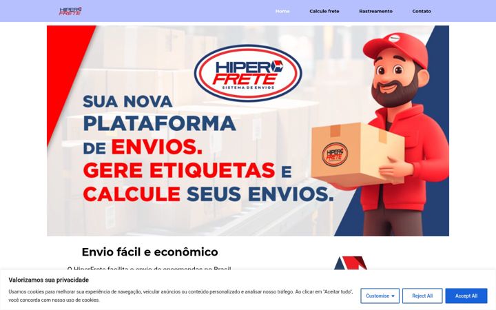 Screenshot of hiperfrete.com.br