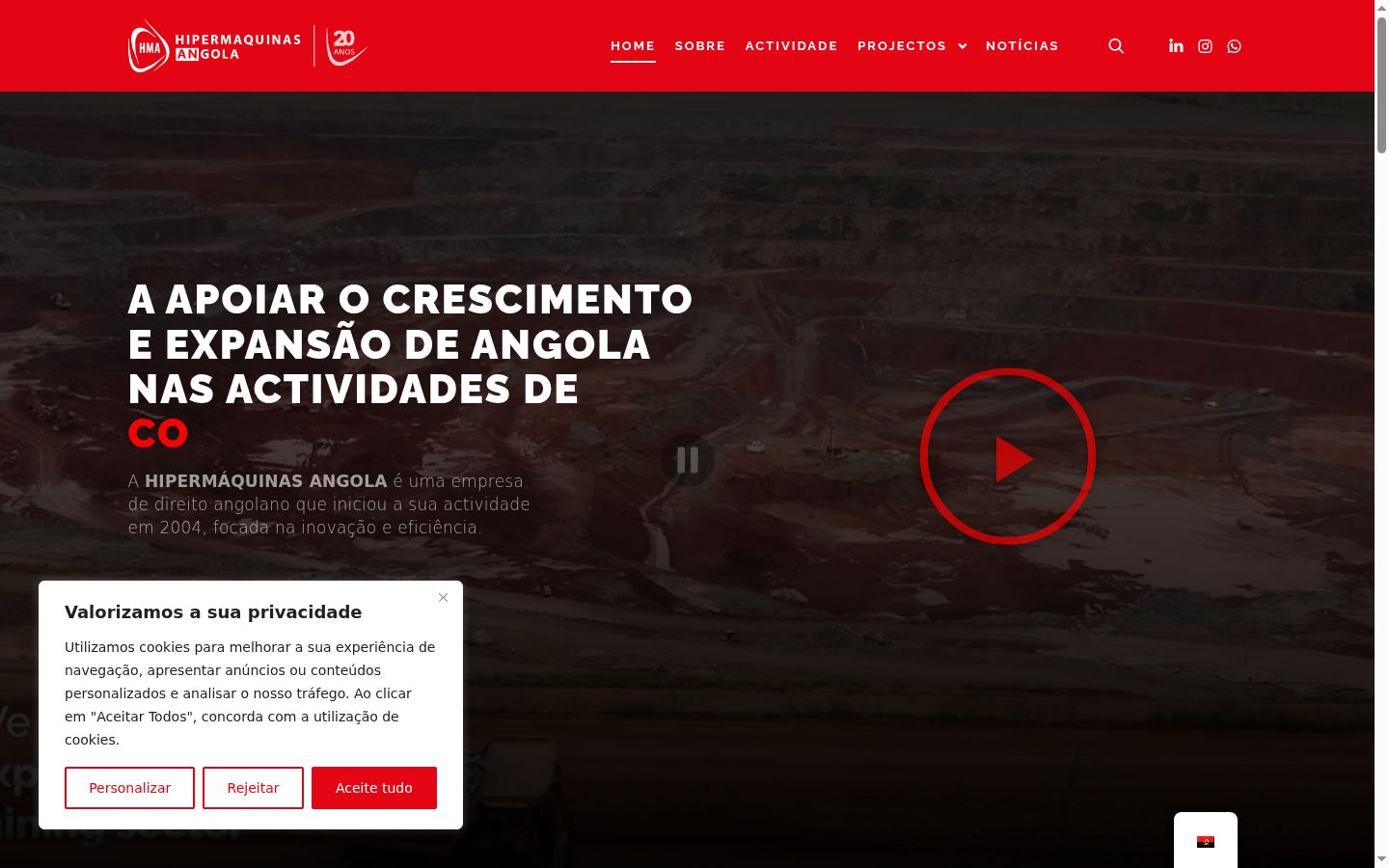 Screenshot del banner di consenso mostrato prima di qualsiasi interazione