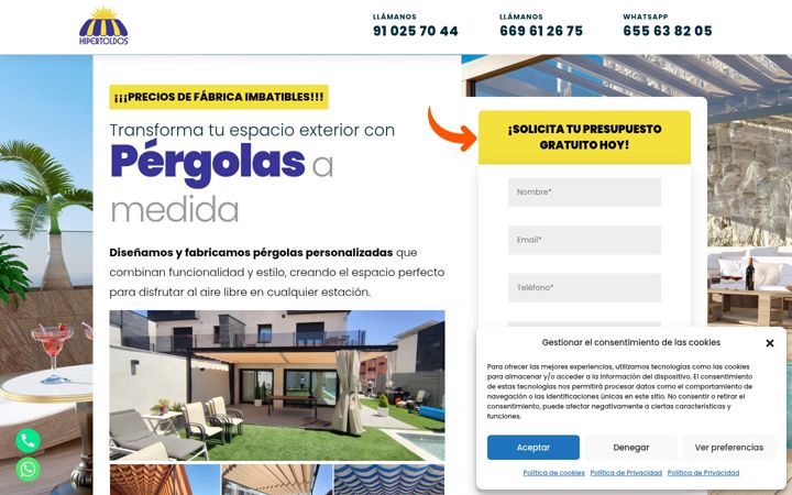 Screenshot of hiperpergolas.es