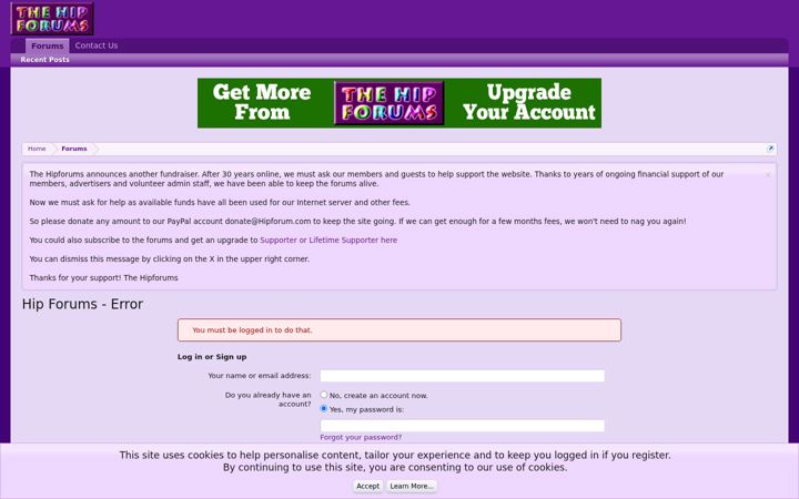 Screenshot of hipforums.com
