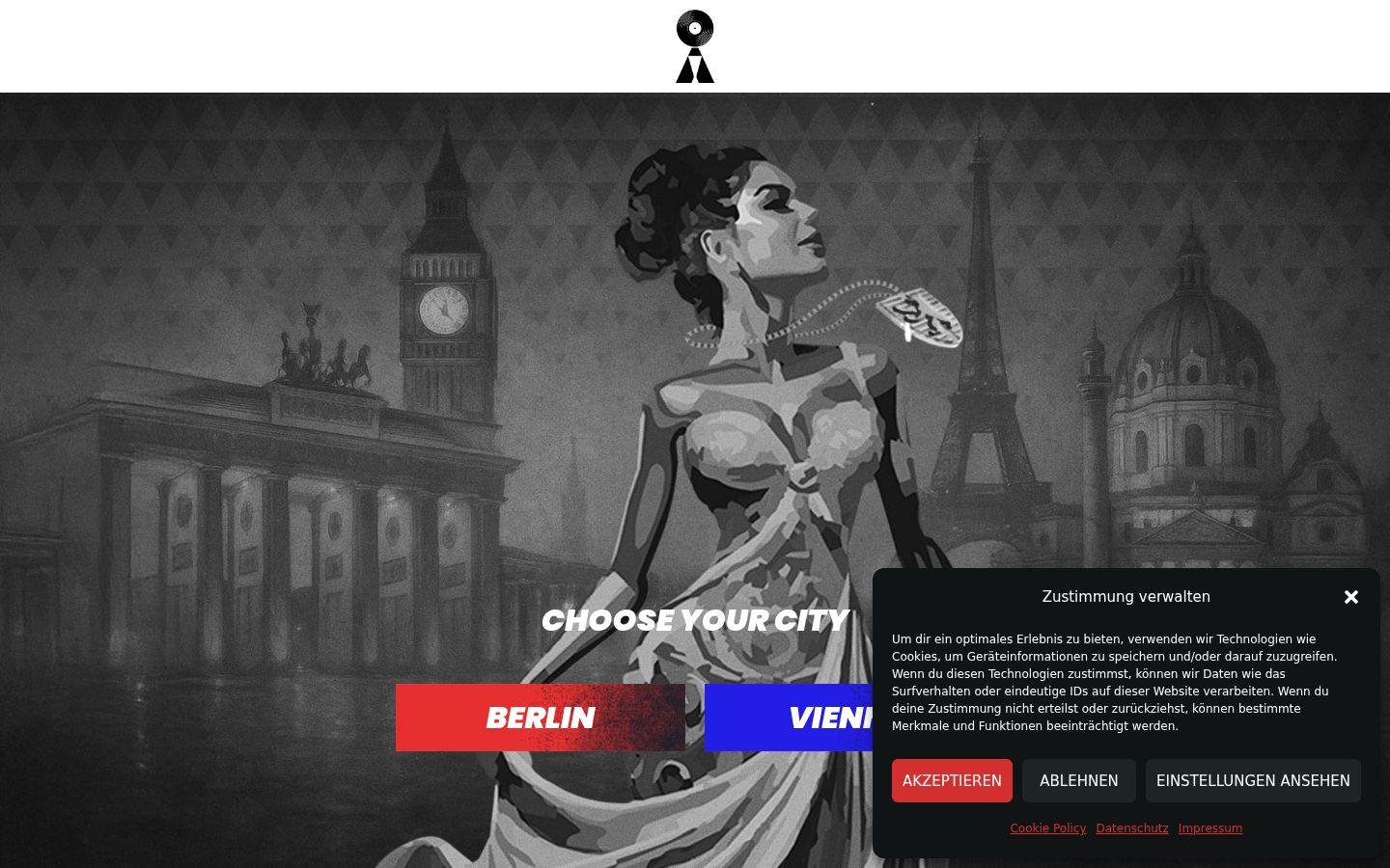 Captura de ecrã do banner de consentimento apresentado antes de qualquer interação