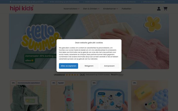 Screenshot of hipi-kids.nl