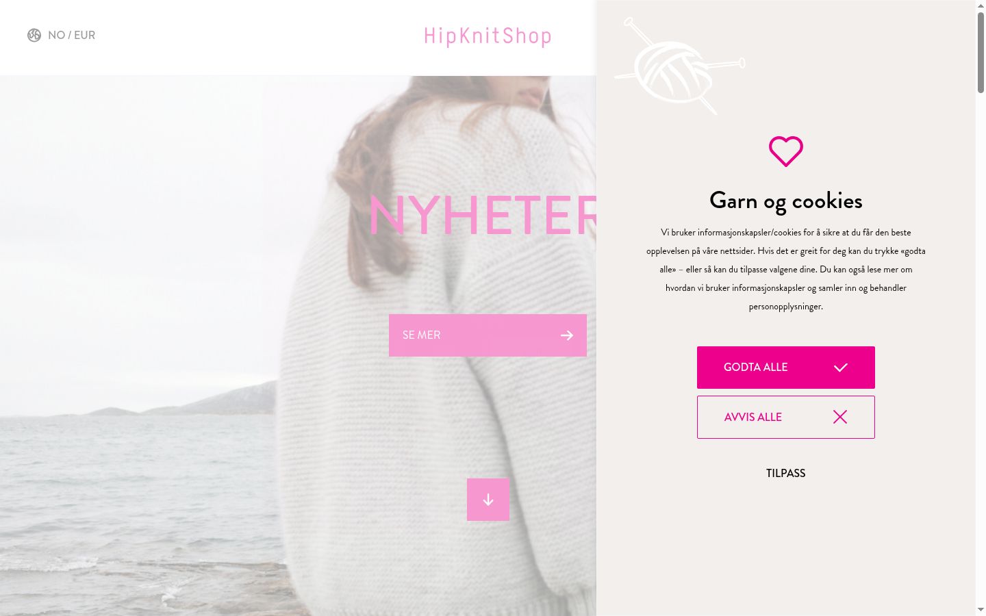 Screenshot of the consent banner shown before any interaction