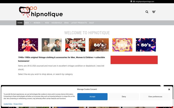 Screenshot of hipnotiquevintage.com