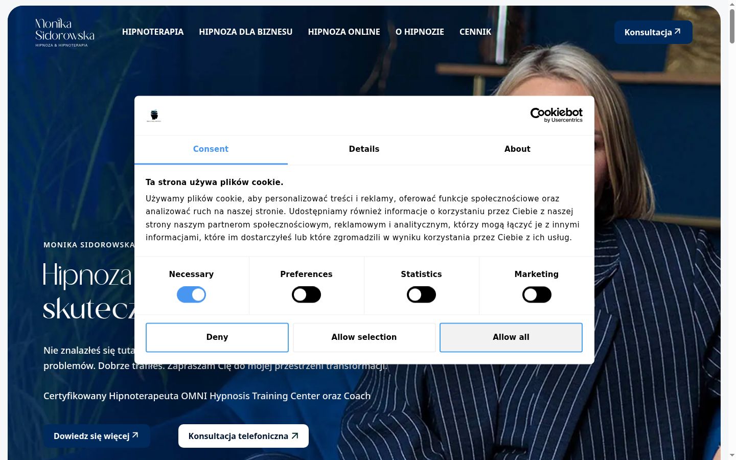 Sutikimo reklamjuostės, rodytos prieš bet kokią sąveiką, ekrano kopija