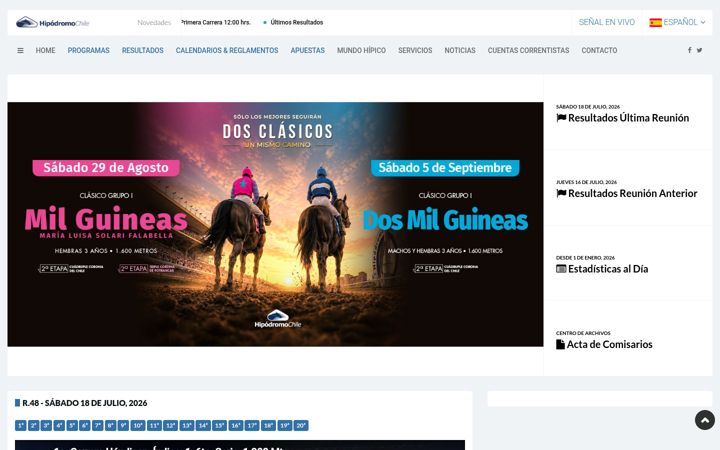 Screenshot of hipodromo.cl