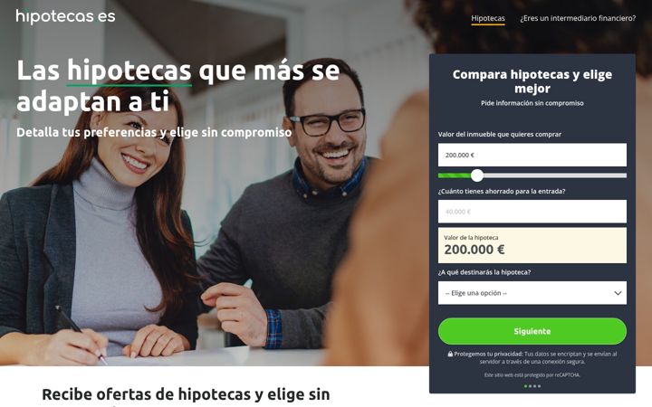Skärmbild av hipotecas.es
