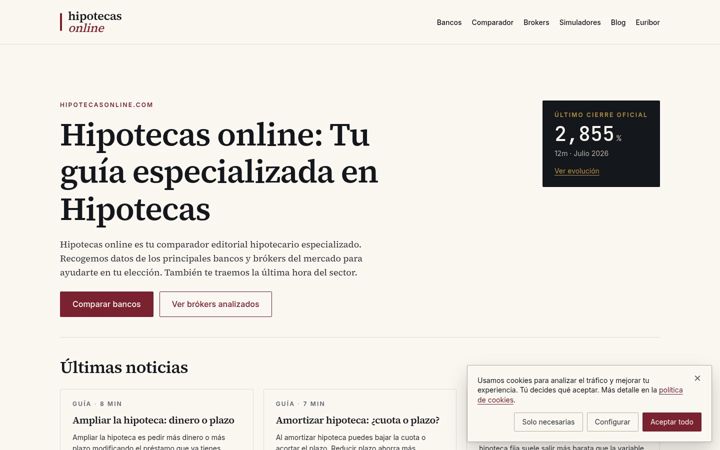 Screenshot of hipotecasonline.com