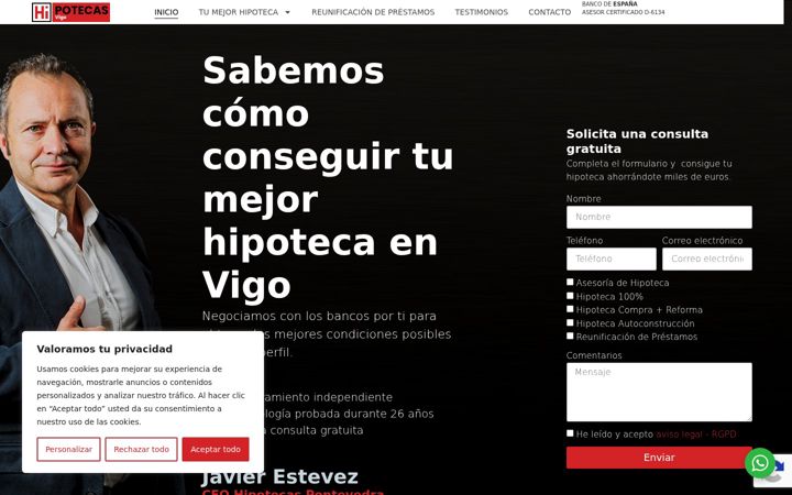 Screenshot of hipotecasvigo.es