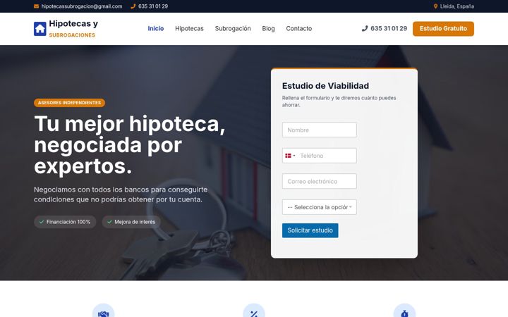 Screenshot of hipotecasysubrogaciones.com