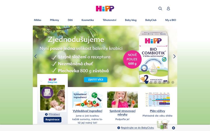 Screenshot of hipp.cz
