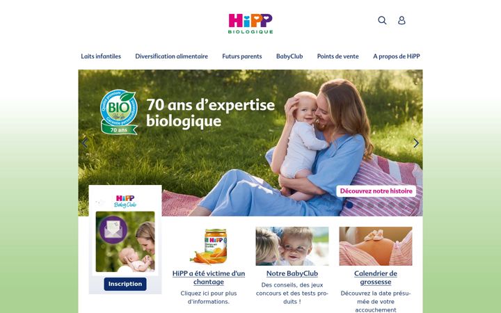 Screenshot of hipp.fr